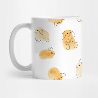 Watercolor Bunny Blob Pattern Mug